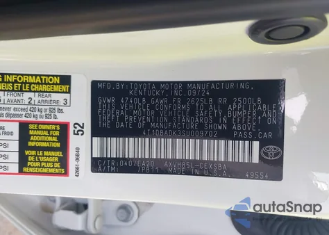 2025 Toyota Camry Se из США, поврежденный, VIN 4T1DBADK3SU009702